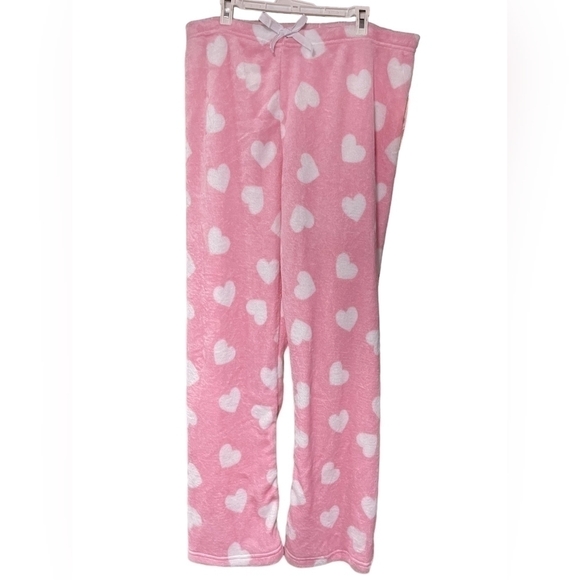 NWT Valentines Pink Plush Lounge Pants Comfy Soft Snuggly Pants Extra Large XL - Picture 2 of 15